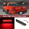 Black rectangular led third brake light with red illuminated rear stop lamp for toyota tacoma 2005-2015 back view