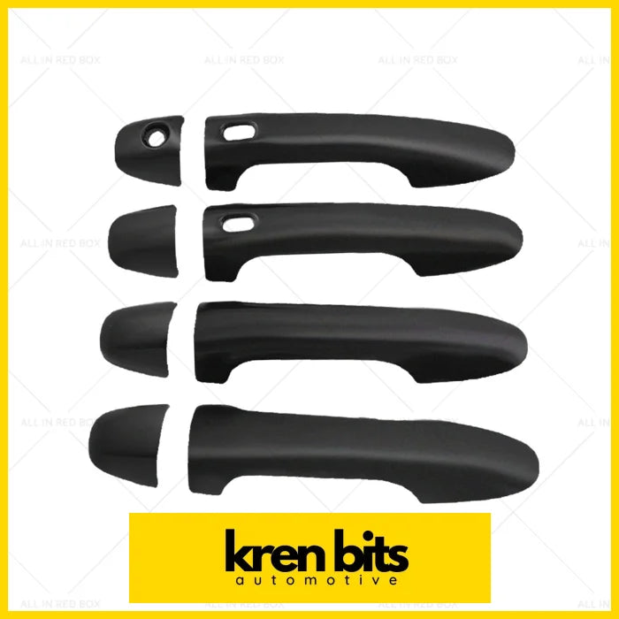 Black Mirror Covers + Door Handles Kit Suitable for Toyota Hilux 2015 - 2023 Kren Bits