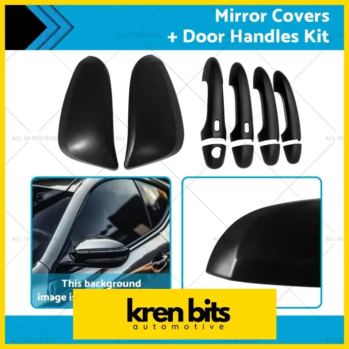 Black glossy plastic mirror covers and door handle trim kit for 2015 toyota hilux automotive use
