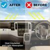 Split-screen showing black non-slip dash mat dashboard cover for nissan x-trail reducing sunlight and heat inside car