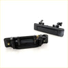 Black outer door handle set for mazda b2000 showing back side with spring mechanism and mounting hardware