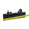 Black plastic outer door handle set with spring-loaded mechanism and brackets for mazda b2000 b2200 b2600 bravo 1985-1998 back side view
