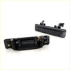 Black plastic outer door handle set for mazda b2000 b2200 b2600 with spring mechanism and mounting hardware back view