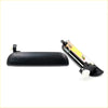 Black outer door handle x2 for Mazda B2000 showing back side with integrated metal spring mechanism in black plastic