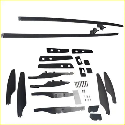Black plastic roof rails kit with adjustable arms and mounting brackets fit for nissan patrol y62 2010-2023