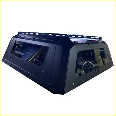 Black steel tub canopy roof rack with integrated storage and control knob fit for nissan navara np300 2015-2024