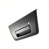 Black plastic tailgate handle cover with key hole for Nissan Navara shown from the back side