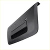 Black plastic tailgate handle cover with key hole showing the back side with mounting holes for nissan navara