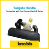 Black tailgate handle with textured finish metallic silver black parts and yellow pivot pin for mazda b-series ford courier