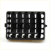 Black plastic vent trim for Mazda B2200 B2600 with vertical slats and circular cutouts from 1985 to 2006