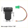 Black plastic blind spot monitoring switch for toyota alphard anh10 with green multi-colored wire connector back side