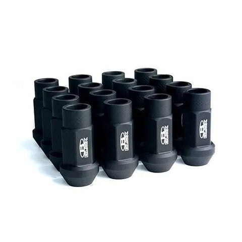 BLOX Racing Racing Street Series Forged Lug Nuts - Flat Black 12 x 1.5mm - Set of 16