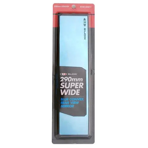 BLOX Racing Racing 290mm Convex Mirror Black Frame Blue Tint