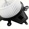 White plastic blower fan motor with black bracket for heater fan fit Nissan Navara D40 MNT shown from the back side