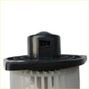 Black plastic car heater blower motor with white housing and connector suitable for Nissan D22 Navara 2001-2015