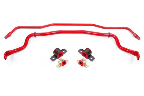 BMR Suspension 15-22 S550 Mustang Sway Bar Kit with Bushings Front and Rear Red — fits Ford Mustang