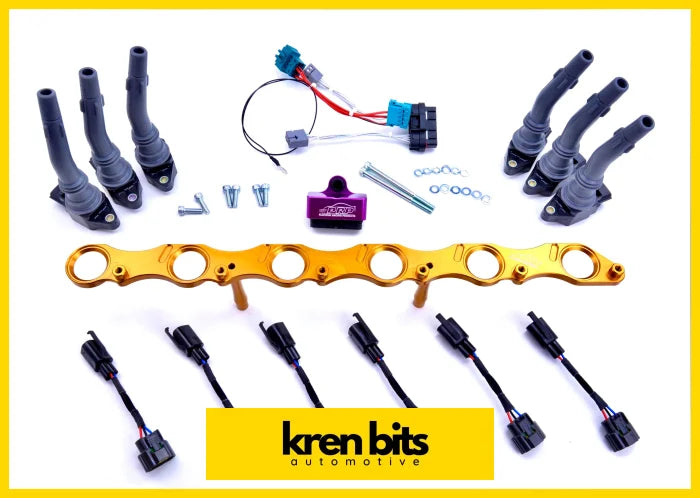 Bmw N54 Coil Kit Black / Bracket Stalks Loom To Suit Oem Plug & Play Ignition