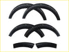 Set of black plastic bolt fender flares with silver rivets suitable for hiace 2005 to 2018 models