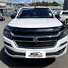 White holden colorado ute with black front bumper guard and bonnet protector stone guard for offroad use