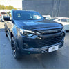 Black isuzu d-max 2024 with matte finish bonnet guard protector and rugged off-road tires for stone protection