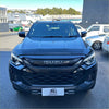 Black isuzu d-max 2024 with bold front grille sleek led headlights and bonnet guard protector stone guard installed