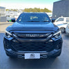 Black isuzu d-max 2024 with bonnet guard protector stone guard and bold front grille with sleek led headlights