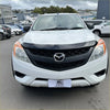White mazda bt-50 pickup truck with black bonnet guard protector stone guard from 2012-2020 with chrome emblem
