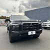 Black mitsubishi triton 2024+ with bold honeycomb grille and sleek led headlights featuring bonnet guard protector stone guard
