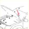 Red plastic hood latch mechanism for bonnet hinge assembly fit toyota hilux 2005-2015 shown from back side