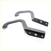 Black metal bonnet hinge brackets with matte finish and multiple holes for mazda b series b2000 b2200 b2600 1978-1999