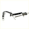 Black metal bonnet hinge hook for Nissan Navara D21 1985-1997 with white rubberized grip at the end