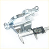 Silver metallic bonnet hinge for toyota hilux revo 2015-2023 with matte finish and precise engineering details