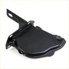 Black painted metal bonnet hinge lh with curved design and mounting brackets for toyota hilux 1978-1983 back side