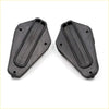 Black rubber bonnet hinge seals with textured contoured design and four mounting holes for toyota hilux 1988 1997