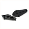 Black plastic motorcycle side mirror mounting brackets shown from the back for bonnet hinge seals toyota hilux 1988-1997