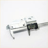 Silver stainless steel bonnet hinge for nissan navara d40 2005-2021 being measured with digital caliper