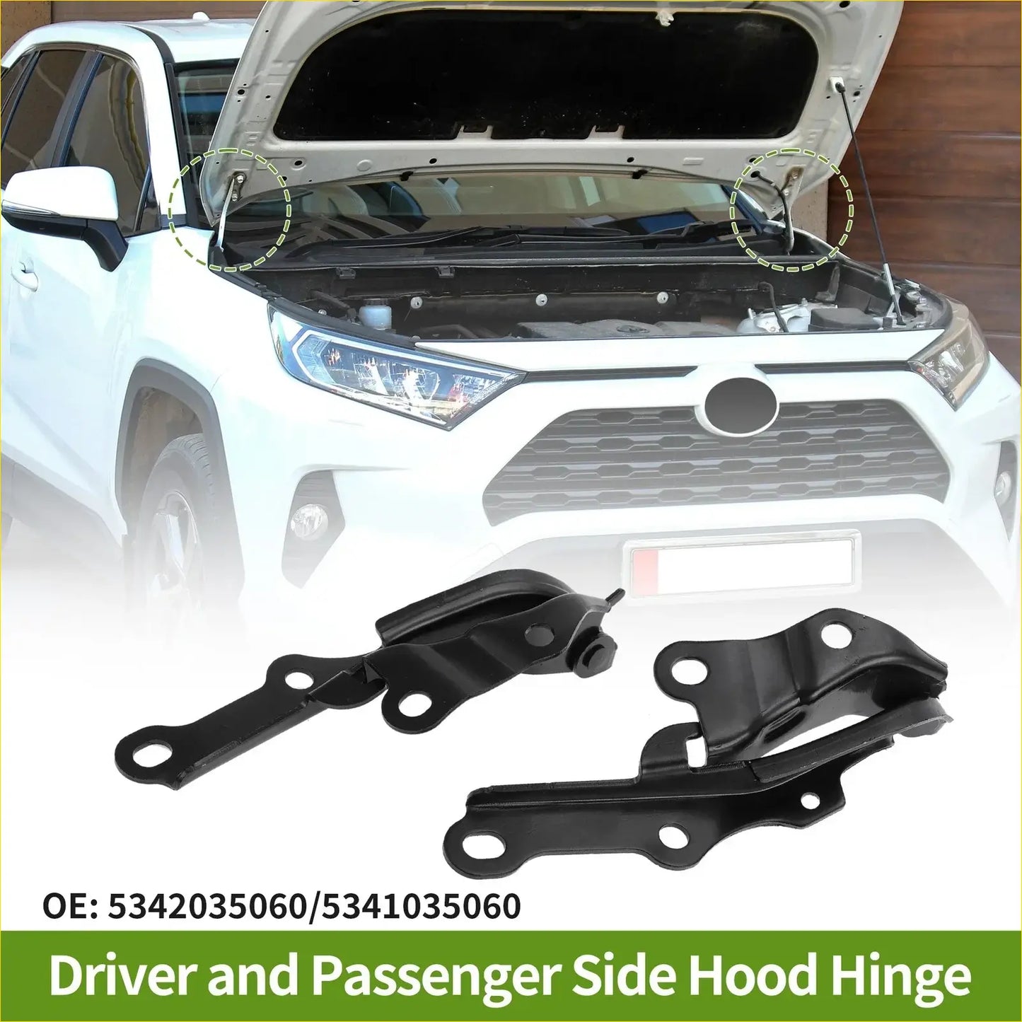 Black metal bonnet hinges for toyota 4runner 2003-2009 shown with open hood in background for front bonnet bracket