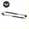 Black gas lift struts with metallic ends and mounting hardware for bonnet hood lift supports on Toyota Land Cruiser LC80