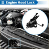 Black metal bonnet latch assembly with spring and lever close-up for toyota avalon 2019-2023 against white background