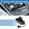 Black plastic bonnet latch assembly for Toyota Crown 2005-2009 with coiled wire and connector shown from back side