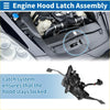 Black plastic bonnet latch assembly with metal components and lever arm for toyota hilux 2012-2021 durable use