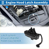 Black plastic bonnet latch assembly with coiled wire and connector for toyota land cruiser 1998 2005 shown from back side