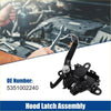 Black bonnet latch assembly for Toyota Matrix 2003-2008 with metallic screw and durable plastic parts visible from back side