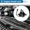 Black engine hood lock bonnet latch assembly with spring and wiring for Toyota Prado 2009-2017 close-up view