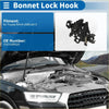 Black plastic bonnet lock hook for toyota rav4 2009-2013 durable replacement oe 535100r020 shown from back side
