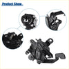 Black plastic bonnet latch assembly for Toyota RAV4 2019-2021 with spring mechanism and mounting brackets back view