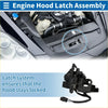 Black plastic bonnet latch assembly with coiled spring and electrical connector for toyota sienna 2011-2020