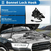 Black plastic bonnet lock hook with integrated wiring for toyota sienna 2011-2020 replacement part backside view