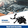 Black plastic bonnet latch assembly for toyota tacoma 2012-2015 with metal spring and screw components visible