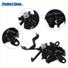 Black metal bonnet latch assembly for toyota tacoma 2012-2015 with silver spring and pivot components showing back side